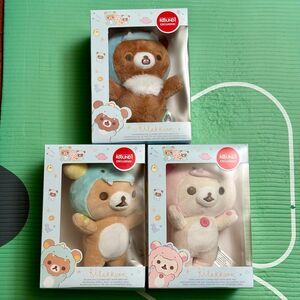 NIB SAN-X clawed Feet with Dino Hat Set of 3: Rilakkuma, Korila & Chairo